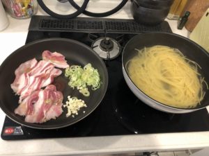 豚しゃぶパスタ料理