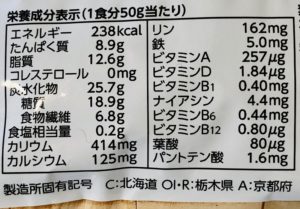 フルグラ糖質オフ栄養表