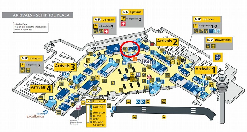 スキポール空港おもちゃ屋場所
